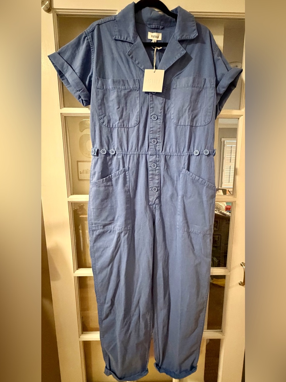 pistola blue button-front utility shirt